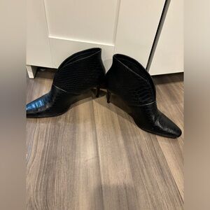 WORN TWICE - Express Black Croc Booties